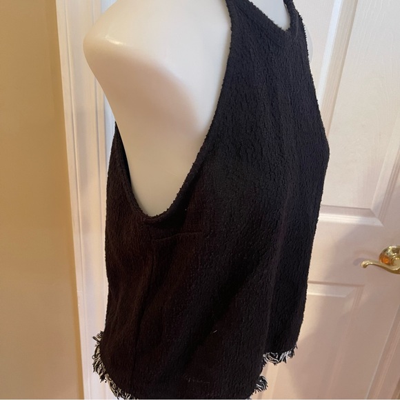 Zara Women’s Blk Sleeveless Tweed Top SZ S - Picture 2 of 9